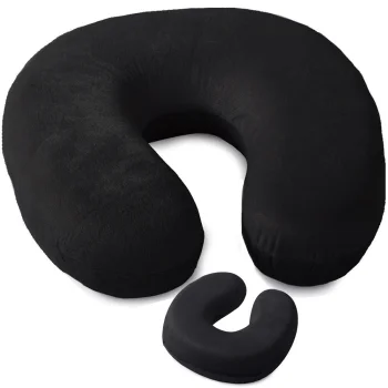 Ceļojumu kakla spilvens Memory Foam, melns