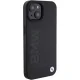 BMW Leather Hot Stamp vāciņš iPhone 15 Plus 6.7\", melns