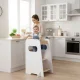 Ecotoys Montessori virtuves palīgs bērniem, regulējams pakāpiens