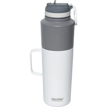 Asobu Twin Pack ūdens pudele un krūze 0.9L + 0.6L Balta