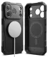 Ringke Rugged Gear Magnetic MagSafe vāciņš priekš iPhone 18 Pro / 17 Pro, melns