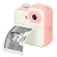 Rozā bērnu momentlēcienu fotokamera ar termisko printeri un 32GB karti