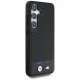 BMW Leather Tricolor Stripe MagSafe vāciņš Samsung Galaxy S25 Melns