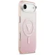 Aizsargvāciņš Guess IML Gradient Triangle Logo MagSafe priekš iPhone Air, rozā