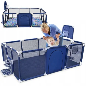 Nicekids bērnu sētiņa ar basketbola grozu un vārtiem, 235x129 cm, tumši zila