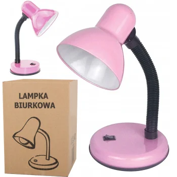 Regulējama galda lampa E27, rozā