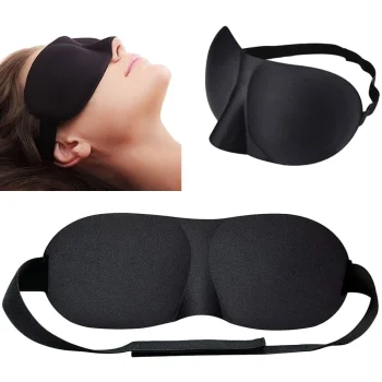 3D miega maska acīm, melna