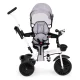 Ecotoys JM-322 bērnu trīsritenis ar 360° grozāmu sēdekli un jumtiņu, pelēks