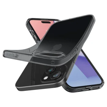 Spigen iPhone 15 Plus vāciņš Crystal Flex, pelēks-caurspīdīgs