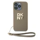 DKNY iPhone 15 Pro vāciņš Wrist Strap Stock Logo, bēšs