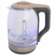 Elektriskā tējkanna, stikla, 1500W, 2L, LED apgaismojums, brūna