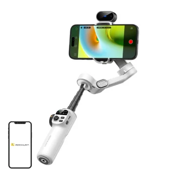 Aochuan Smart X2 viedtālruņa stabilizators ar AI sensoru, balts