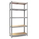 Humberg 4843 metāla noliktavas plaukts 180x90x30 cm, sudraba