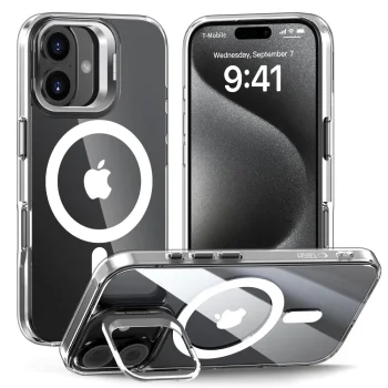 Tech-Protect MagStand MagSafe vāciņš iPhone 16 telefonam - Caurspīdīgs