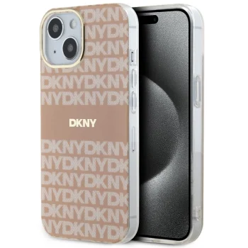 DKNY iPhone 15 Plus / 14 Plus vāciņš IML Mono & Stripe MagSafe, rozā