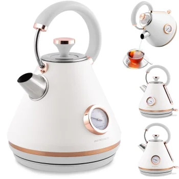 Berdsen BD-701 elektriskā tējkanna ar termometru, 1.7L, balta