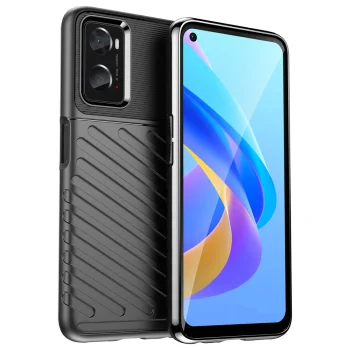 Thunder Case elastīgs aizsargvāciņš Oppo A76 / Oppo A36 / Realme 9i, melns