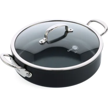 GreenPan Barcelona Pro sautēšanas panna ar vāku 30 cm, 5.5 l, melna