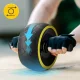 Vingrošanas ritenis vēdera presei 4FIZJO AB Wheel XL, melns/dzeltens