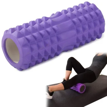 Masāžas rullis ar izciļņiem fitnesam un jogai 32cm, violets