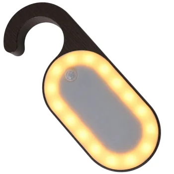 LED nakts lampa ar kustības sensoru un pakaramo, silta gaisma, melna