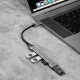 Dudao A16T 4-in-1 USB-C uz 4x USB-A sadalītājs, Melns