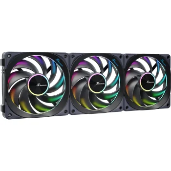 Ventilatoru komplekts Seasonic MagFlow ARGB 120 mm, 3 gab., melns