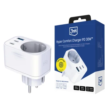 3mk Hyper Comfort Charger GaN PD 30W tīkla lādētājs, balts