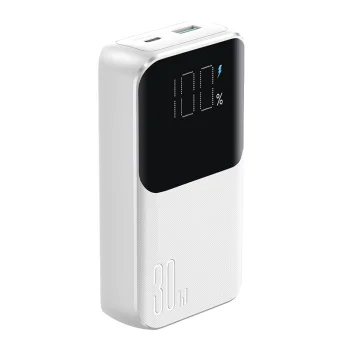 Ārējais akumulators Joyroom JR-PBC06 10000mAh 30W ar iebūvētiem kabeļiem, balts