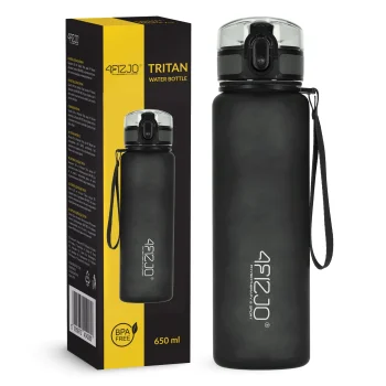 Sporta ūdens pudele 4FIZJO 650 ml, melna