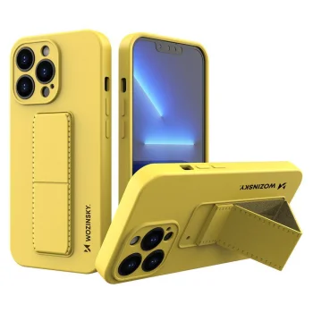 Wozinsky Kickstand Case iPhone 13 mini vāciņš ar statīvu, dzeltens