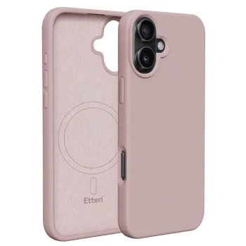 Etteri Silicone Mag vāciņš priekš iPhone 16 6,1", gaiši rozā