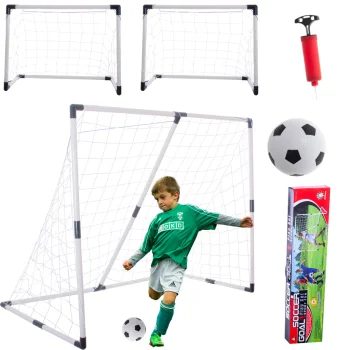 Bērnu futbola vārti 2in1 185x120x70cm ar bumbu un pumpi