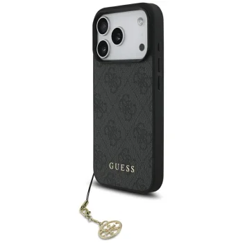 Guess 4G Charms Collection MagSafe vāciņš iPhone 17 Pro, melns