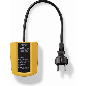 Kontaktligzdu testeris Wiha 45220 230 V AC, CAT II, dzeltens/melns
