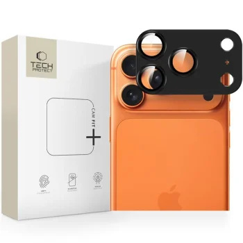 Tech-Protect iPhone 17 Pro kameras aizsargstikls Camfull Fit+, melns