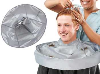 Frizieru pelēriņa - apkakle matu griešanai, sudraba