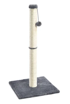 Kaķu nagu asināmais, sizala skrāpēšanas stabs, 100 cm - Bēšs/Pelēks | Cat Sisal Scratching Post