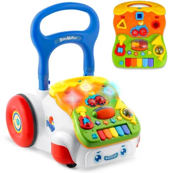 Ricokids RK-744 2-in-1 izglītojošais staigulis un panelis, balts