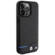 BMW Leather Carbon vāciņš priekš iPhone 15 Pro Max 6.7\", melns