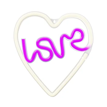 LED neona gaisma Neolia LOVE NNE02, balta un violeta