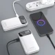Ārējais akumulators Dudao K31, 10000 mAh, 22.5W PD, ar iebūvētu USB-C kabeli, balts
