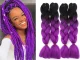 Sintētiskās bizīšu ombre šķipsnas, violetas