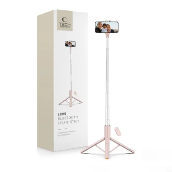 Selfie-koks ar statīvu Tech-Protect L09S, rozā