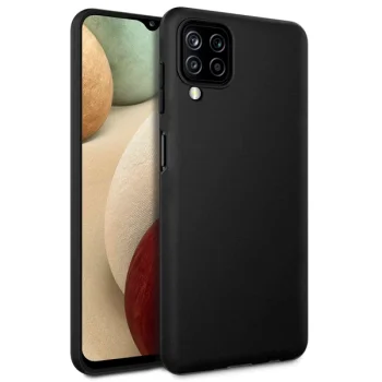 Samsung Galaxy A12 (SM-A125F/DSN) Silicone Color Case Cover, Black | Silikona Vāciņš Maciņš Apvalks Bampers