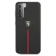 Ferrari Samsung Galaxy S21 vāciņš Off Track Leather Nylon Stripe, melns