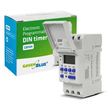 Greenblue GB104 digitālais taimeris DIN sliedei, 16 programmas