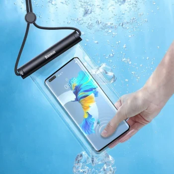 Baseus Waterproof Phone Bag Case Cover for Swimming Pool Beach 210 x 110mm, Black | Universāls Ūdensnecaurlaidīgs...