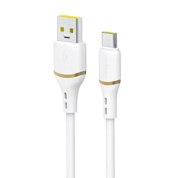 Dudao L25T USB-A - USB-C silikona kabelis 5A 1m, balts