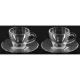Bialetti ISTITUZIONALE espresso tasīšu komplekts ar apakštasītēm, 2 gab., stikls